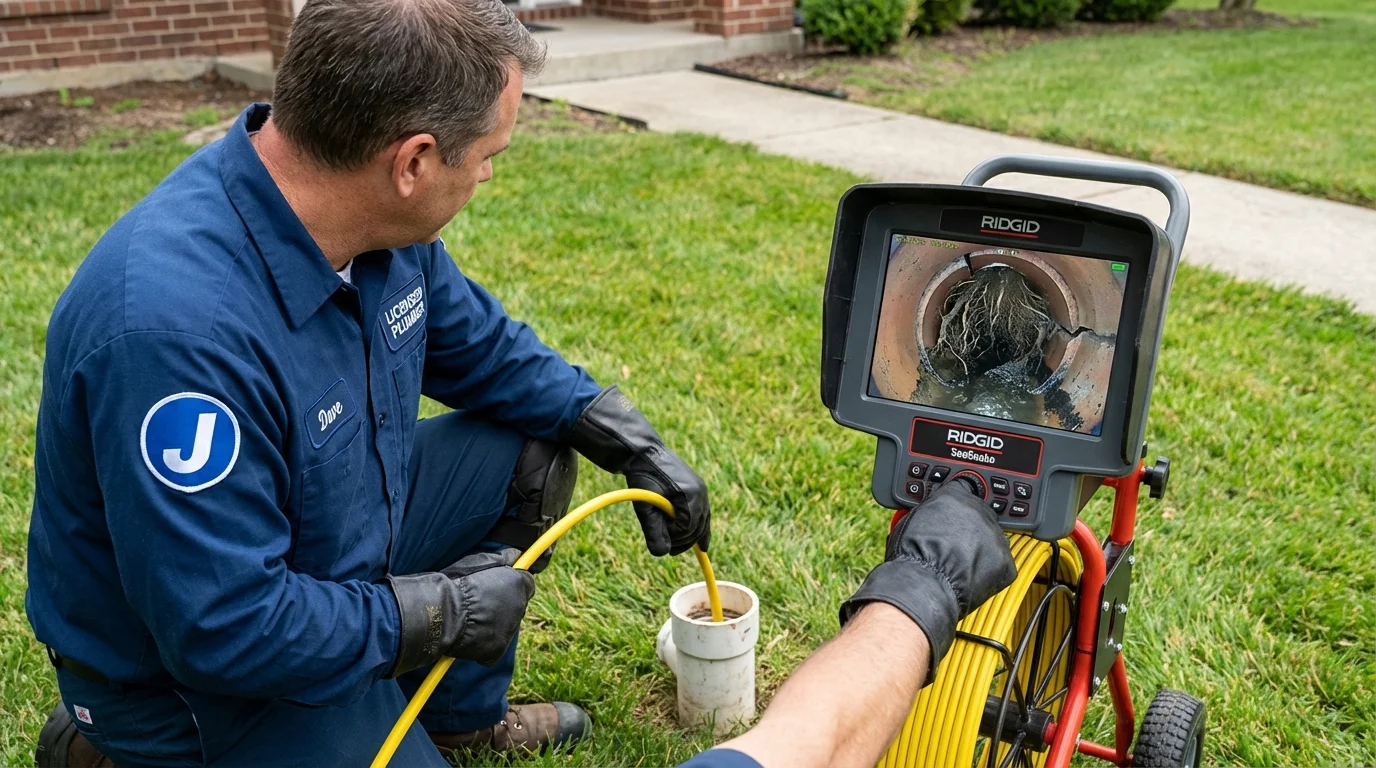 Sewer camera inspection being performed by Johns Plumbing LLC in Castroville